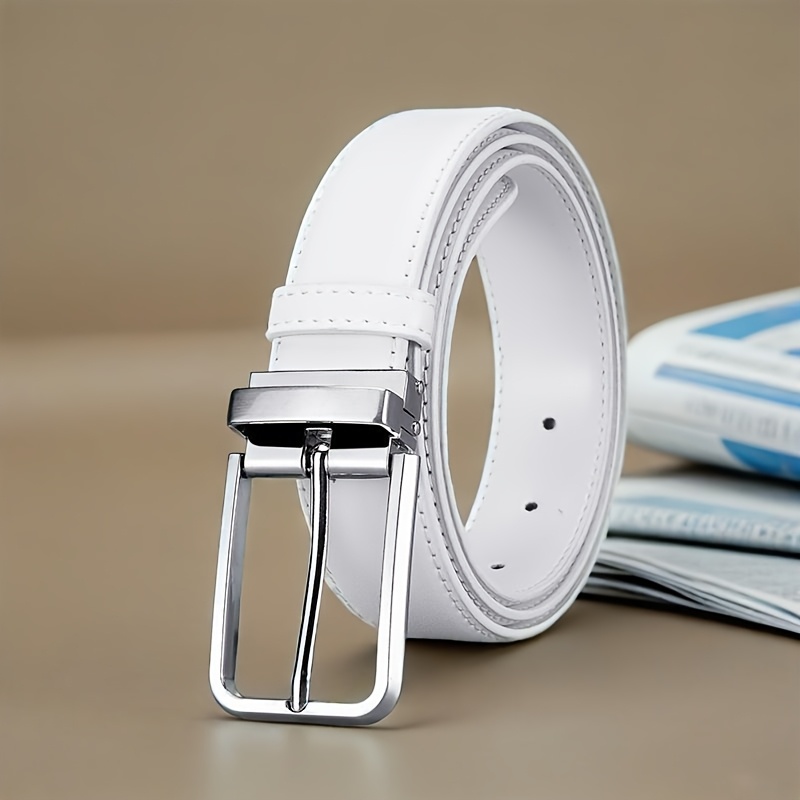 Off White Belt - Sabuk Gesper Pin PU Klasik Pria
