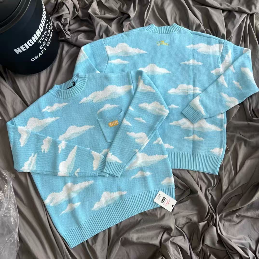 Kith Sweater Knit - Sweater Rajut Longgar Berkerah Bulat dengan