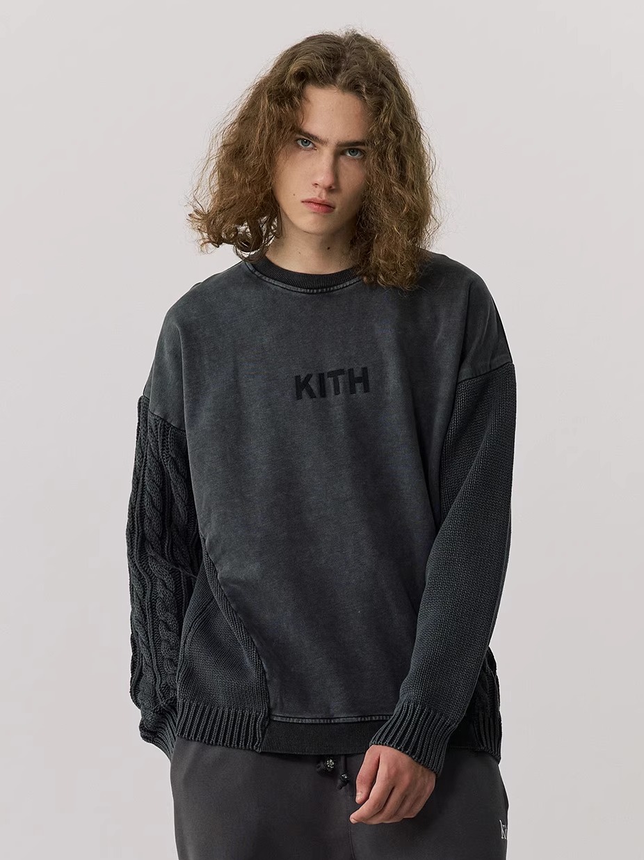 Kith Sweater Knit - Sweater Rajut Tebal Berkerah Bulat Hoodie