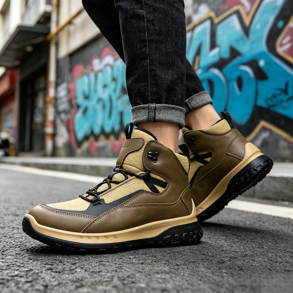 Sepatu Kulit High Top Pria Mer - Streetwear Outdoor Brand ulasan dan harga