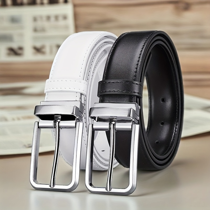 Sabuk Gesper Pin PU Klasik Pri - Off White Belt ulasan dan harga