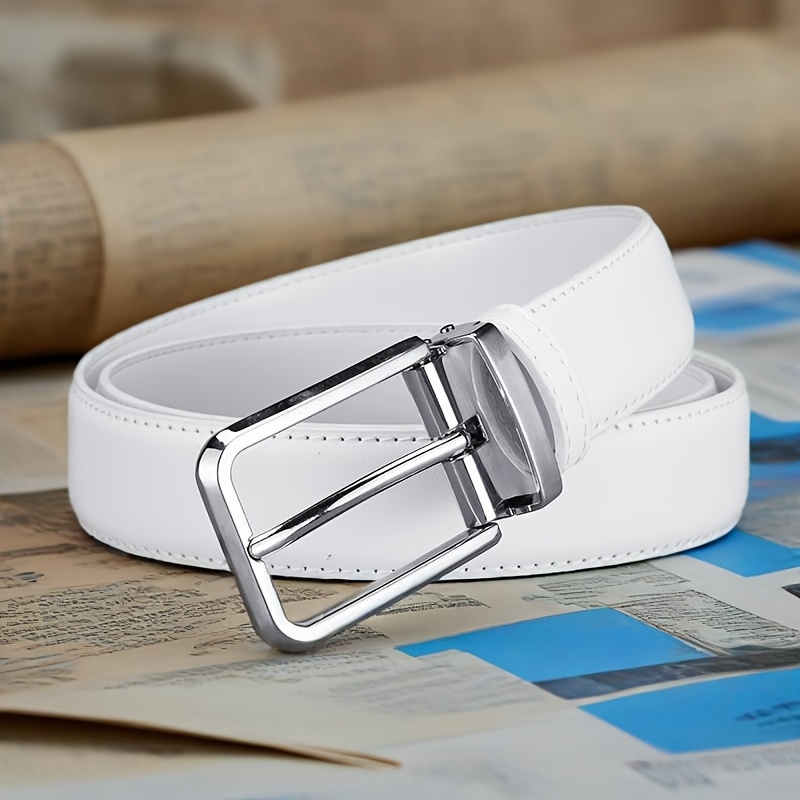 Sabuk Gesper Pin PU Klasik Pri - Off White Belt ulasan dan harga