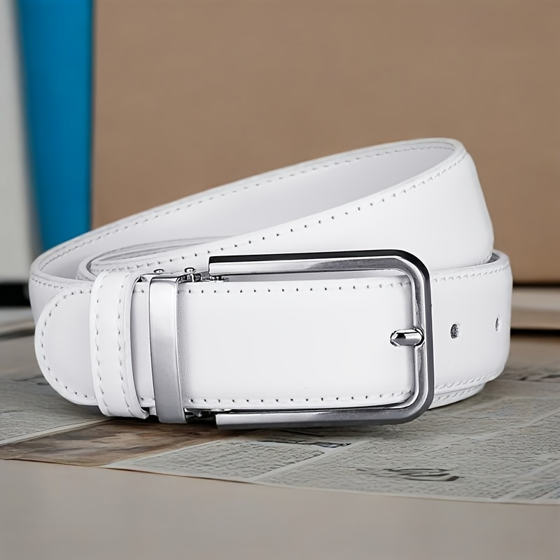 Sabuk Gesper Pin PU Klasik Pri - Off White Belt ulasan dan harga