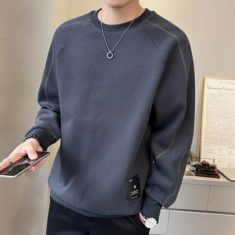 Kaos Sweater Pria Abu-abu Mode - Streetwear Brand Cheap ulasan dan harga