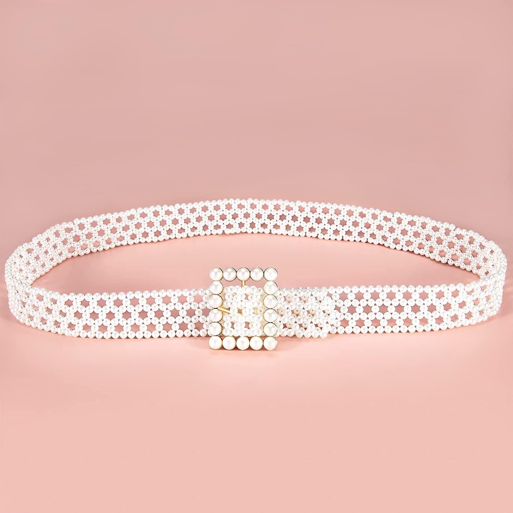 Sabuk mutiara panjang 95cm had - Off White Belt ulasan dan harga