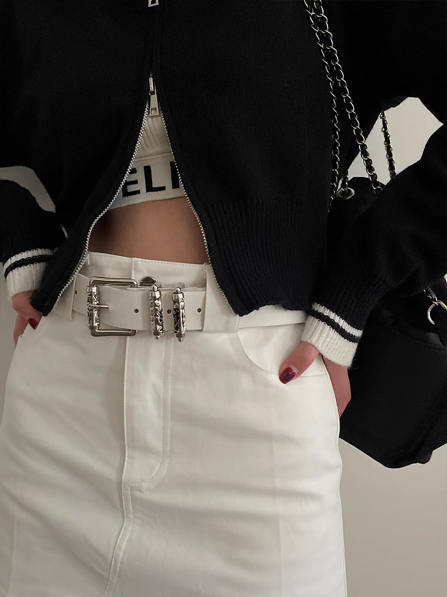 Sabuk jins dekorasi wanita, sa - Off White Belt ulasan dan harga